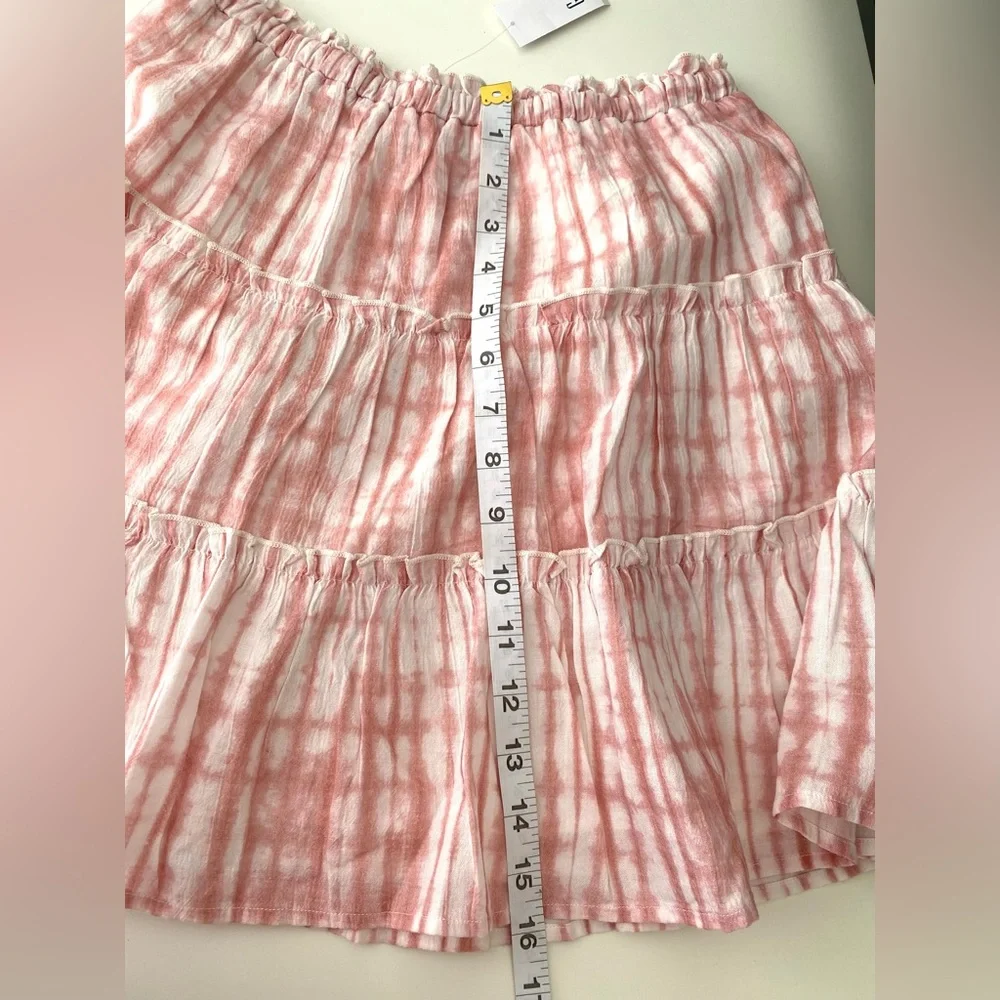 Gap Kids Tiered Mini Skirt rose pink & off-white size 12  NWT
